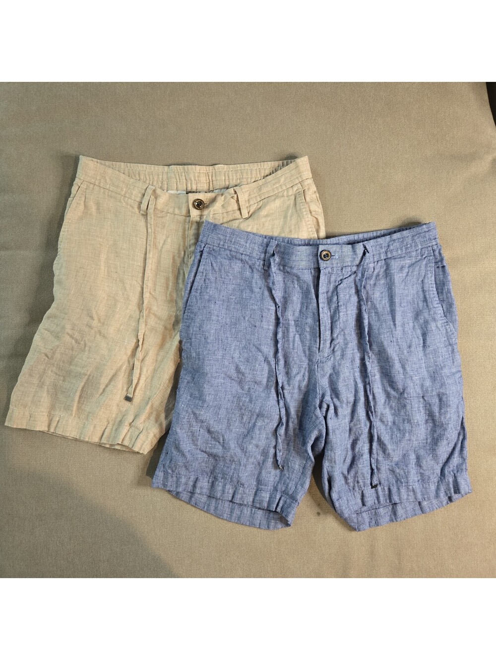 Lot Of 2 Baird Mcnutt Mens Murano Alex Slim Fit Size 30 Linen Casual Shorts